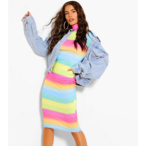 Rainbow Bodycon Dress - Picture 5 of 7